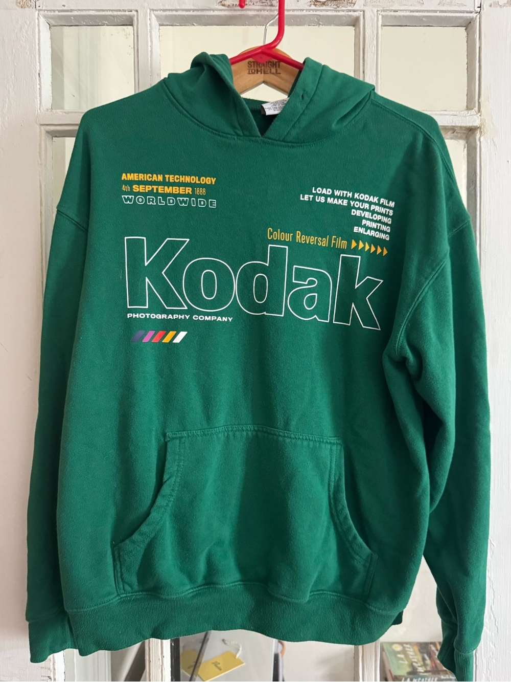 Kodak Green Graphic Crewneck Hoodie Sweatshirt